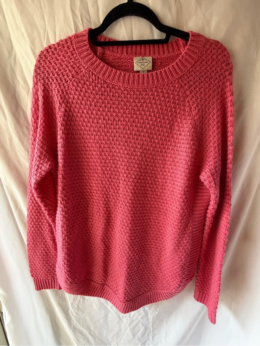 St. John's Bay Pink Textured Crewneck Sweater
